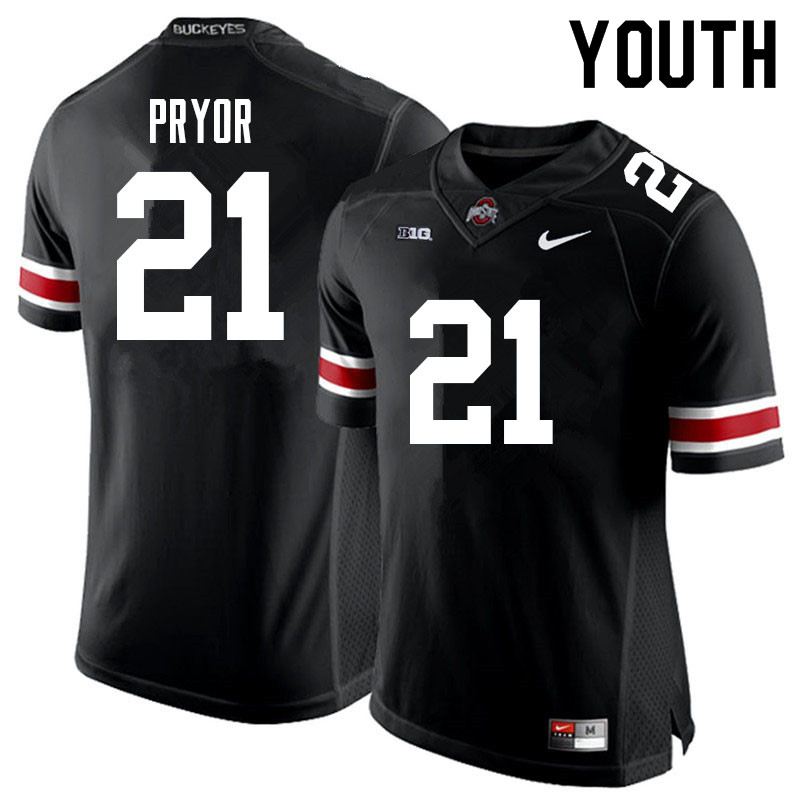 Ohio State Buckeyes Evan Pryor Youth #21 Black Authentic Stitched College Football Jersey